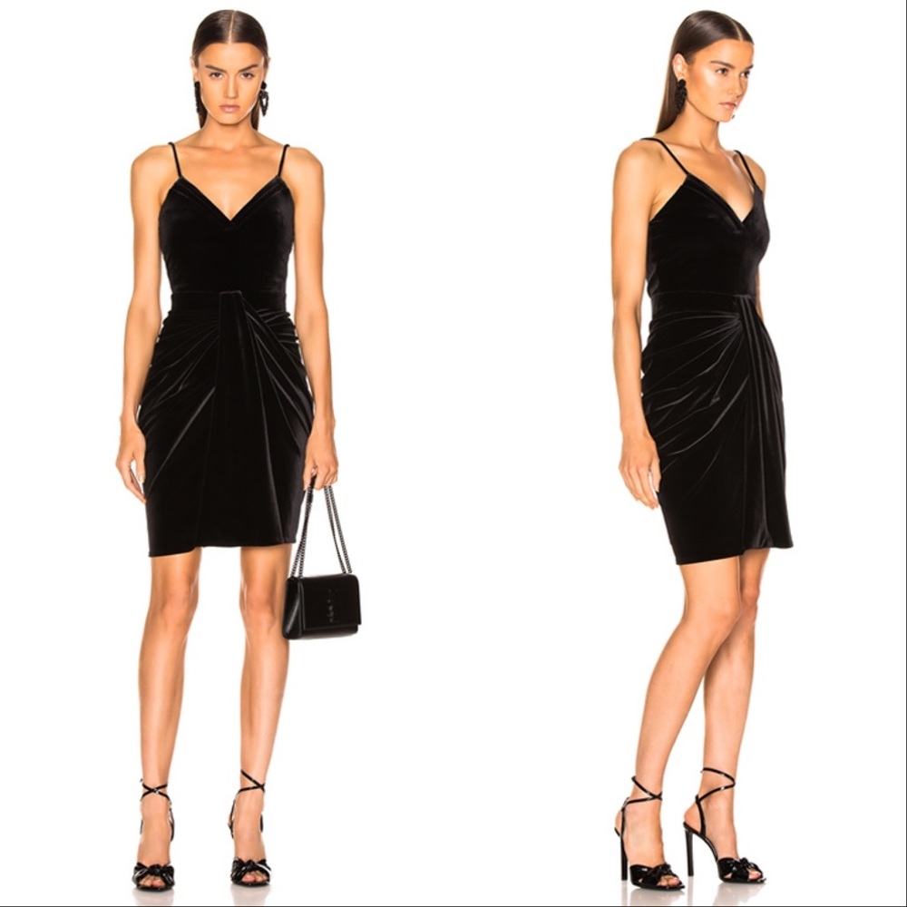 🇺🇸🇺🇦Brandon Maxwell Velvet Pleat Dress